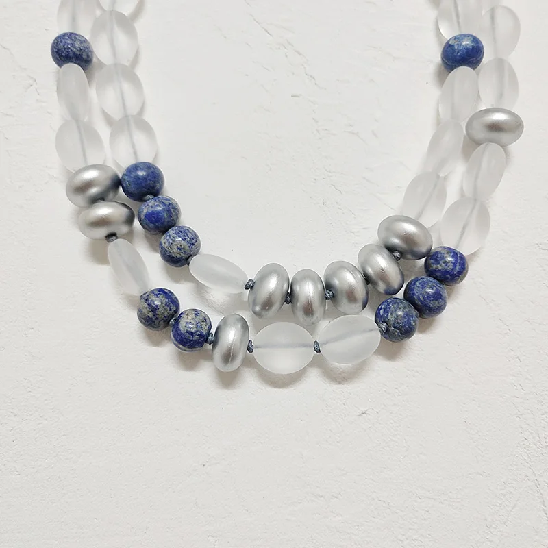 Kara&Kale Lapis Lazuli Multi-Strand Necklace Natural stone jewelry bohemian styles handmade accessories