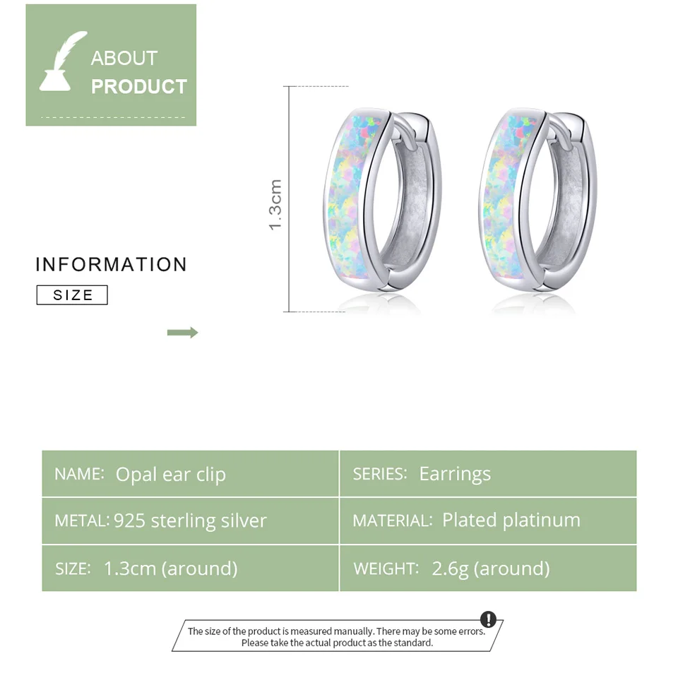 Bamoer 925 Sterling Silver Colorful Minimalist Hoop Earrings for Women Circle Ear Buckles Brincos Fine Jewelry SCE861