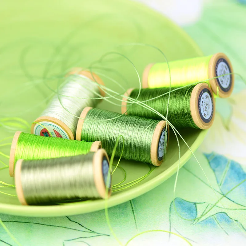 Roll Of 0.3mm polyamide fibre line  Hand-woven embroidery thread Tassels Line 50M High strength 3 Strands Thread Grass green