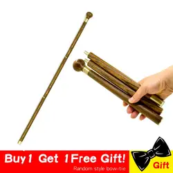 Wooden Walking Cane Stick Foldable Vintage Wood Round Head Canes 3-Sections Gentle Travel Walking Gentleman Stick Portable