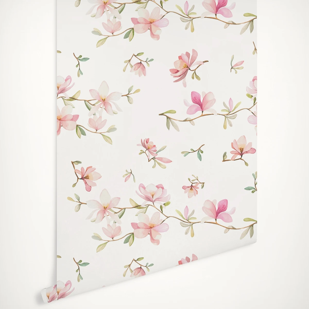 Pink Floral Wallpaper bloosm,  Blooming Flowers Wallpaper in soft Pink Color, Traditional wallpaper