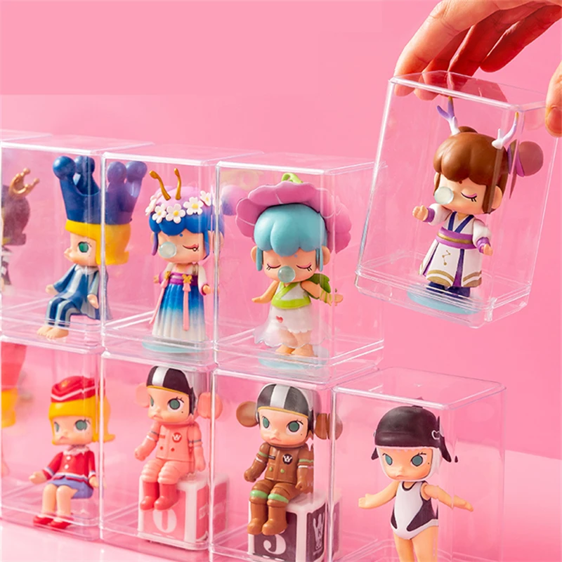 Clay figure Storage Box Anime Figure Rack Dust proof Transparent Plastic Single Display Cabinet Doll Organizer