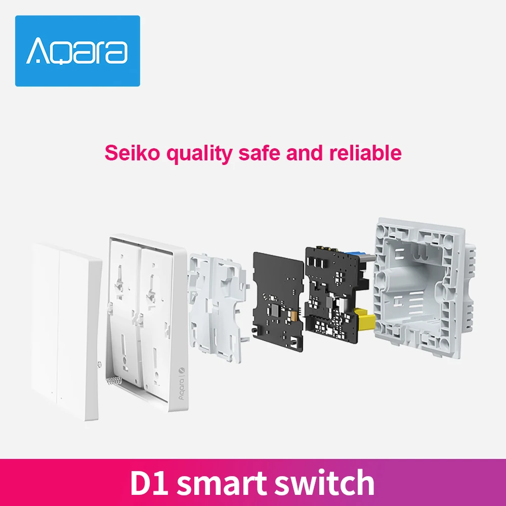 Aqara D1 Smart Wall Switch Zigbee Wireless Remote Control Key Light Switch Neutral Fire Wire Triple Button For Mijia Smart Home