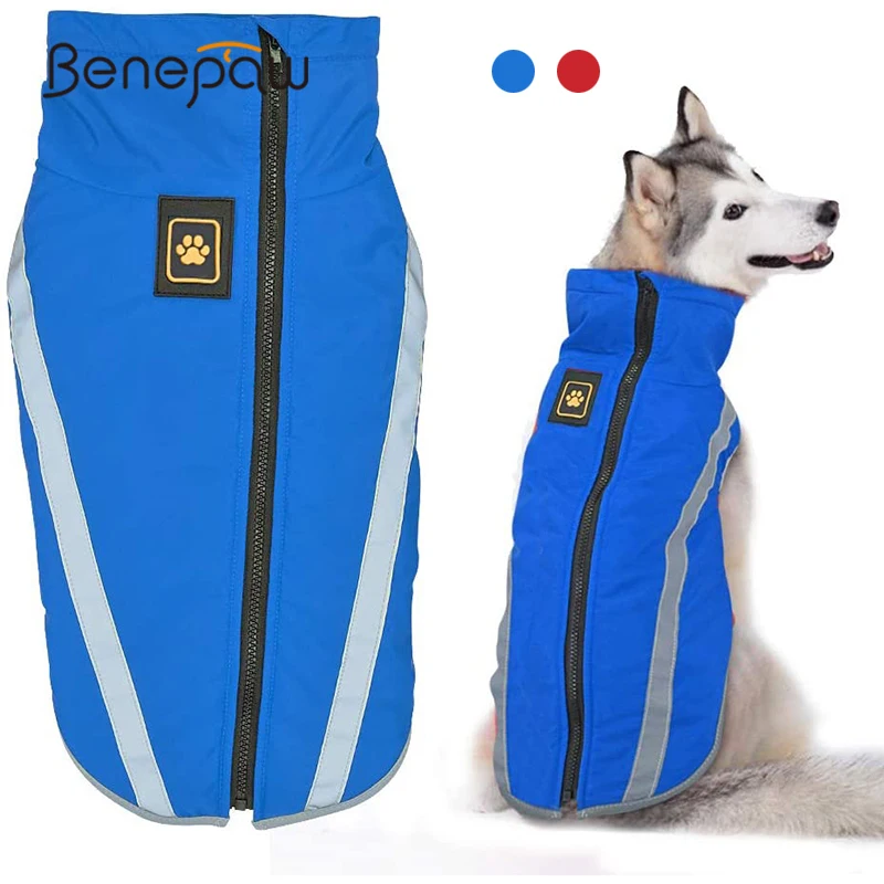 

Benepaw Warm Fleece Winter Dog Coat Jacket Waterproof Windproof Dog Clothes Reflective Pet Snowsuit For Medium Large Breeds