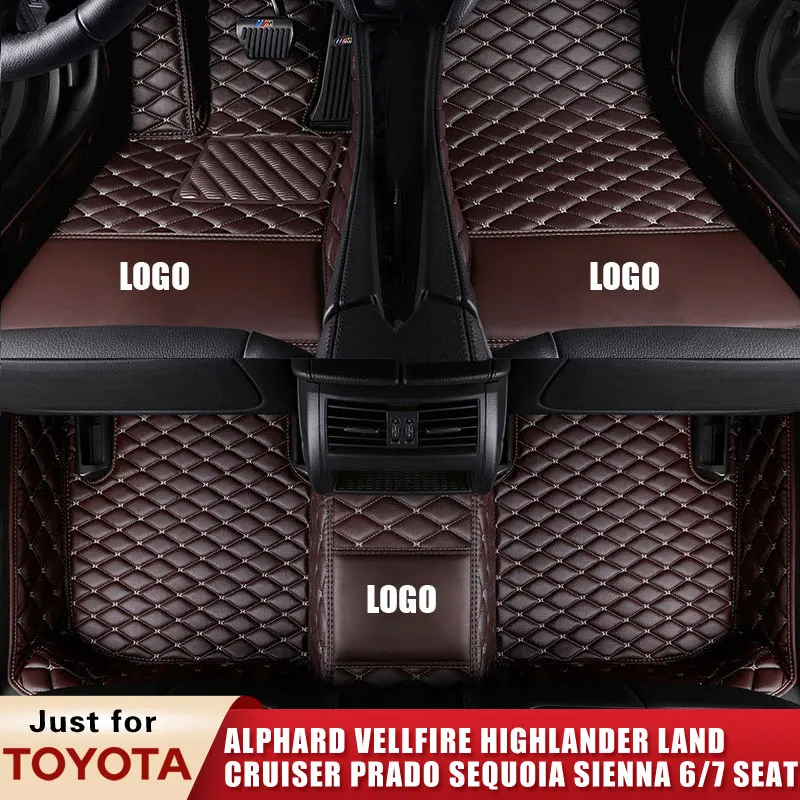 

Car Floor Mats for Toyota ALPHARD VELLFIRE H2 H3 HIGHLANDER U4 U5 6 7 seats Land Cruiser Prado Sequoia Sienna SUV MPV Custom