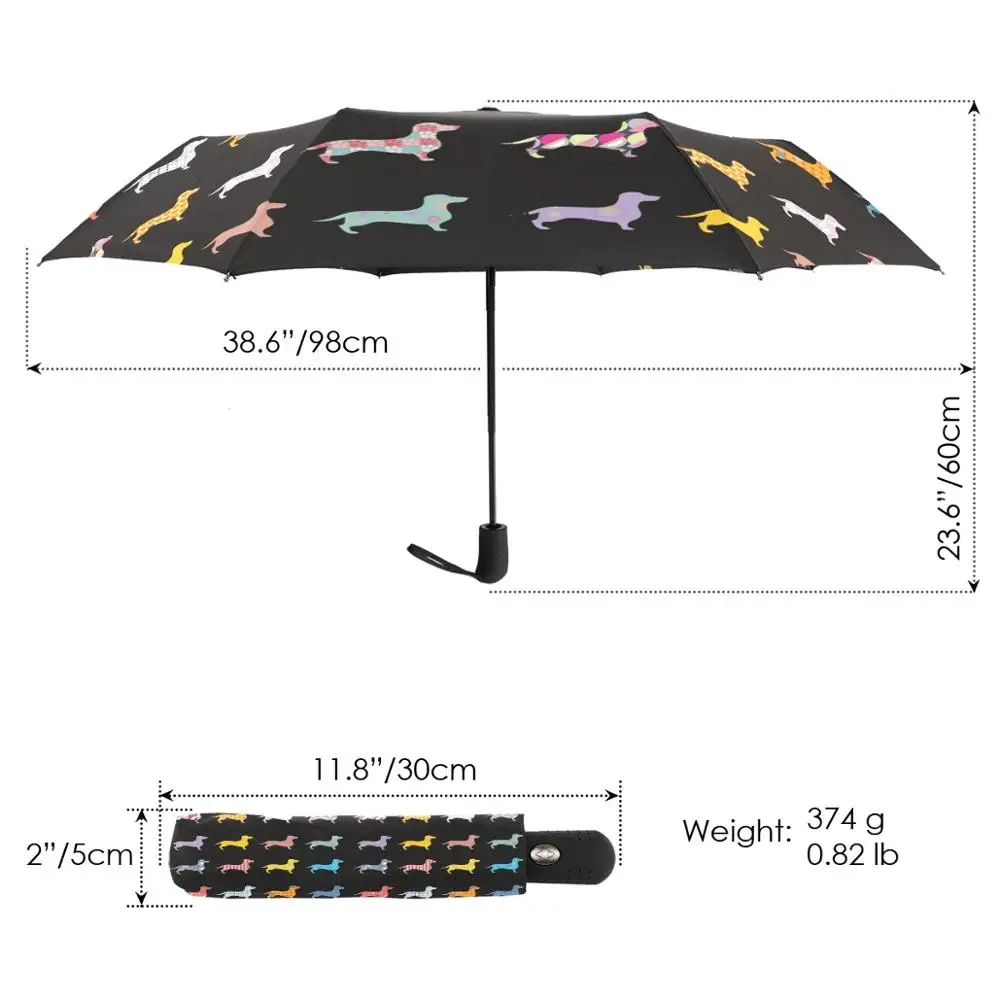 Cartoon Dogs Printed Umbrella Rain Women Fully Automatic Three Folding Umbrella For Children Outdoor Travel Parasol Parapluie