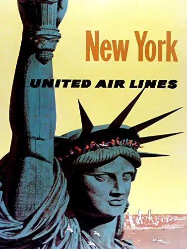 

New York United Air Lines Metal Tin Sign Retor Wall Decor Tin Sign 8x12 Inch