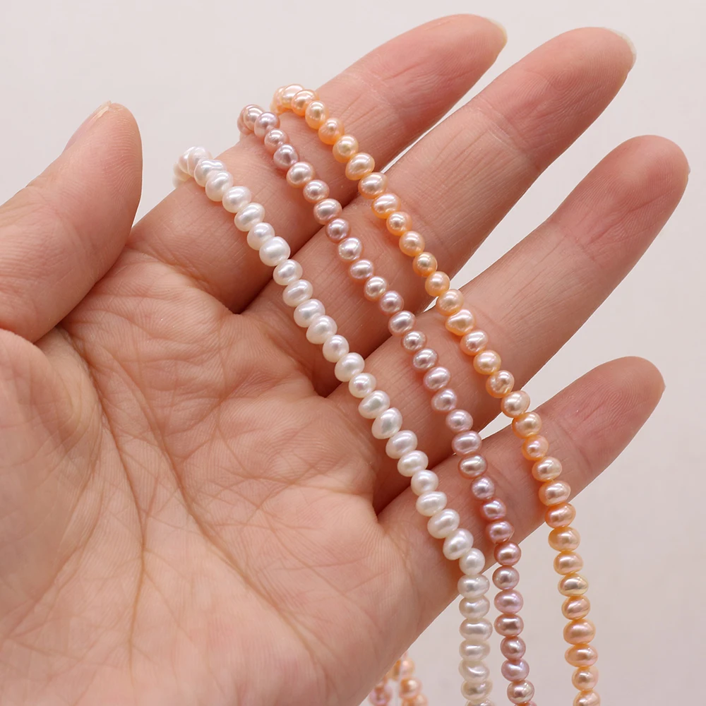 AAA Natural Freshwater Pearl Cross Hole Rice-Shaped Beads 3-3.5 MM For Jewelry Making DIY Bracelet Earring Necklace Accessory
