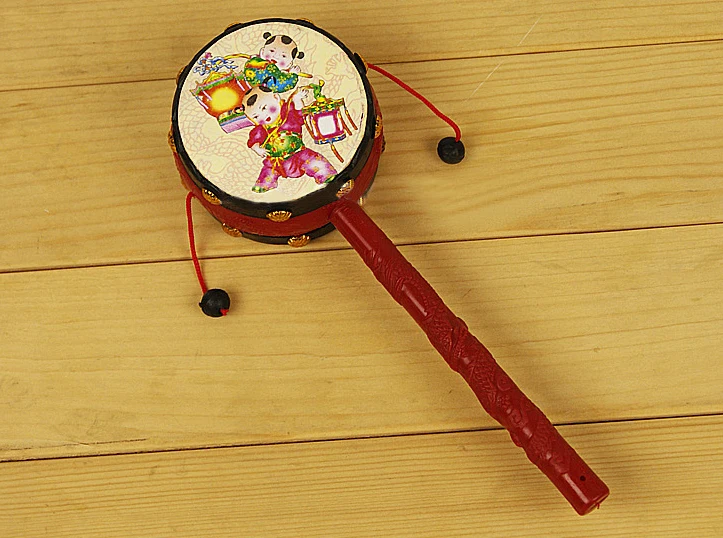 

Детские игрушки, традиционная благоприятная погремушка для детей 0 и 1 года, головоломка, ручная унисекс, пластик, 2021 г.