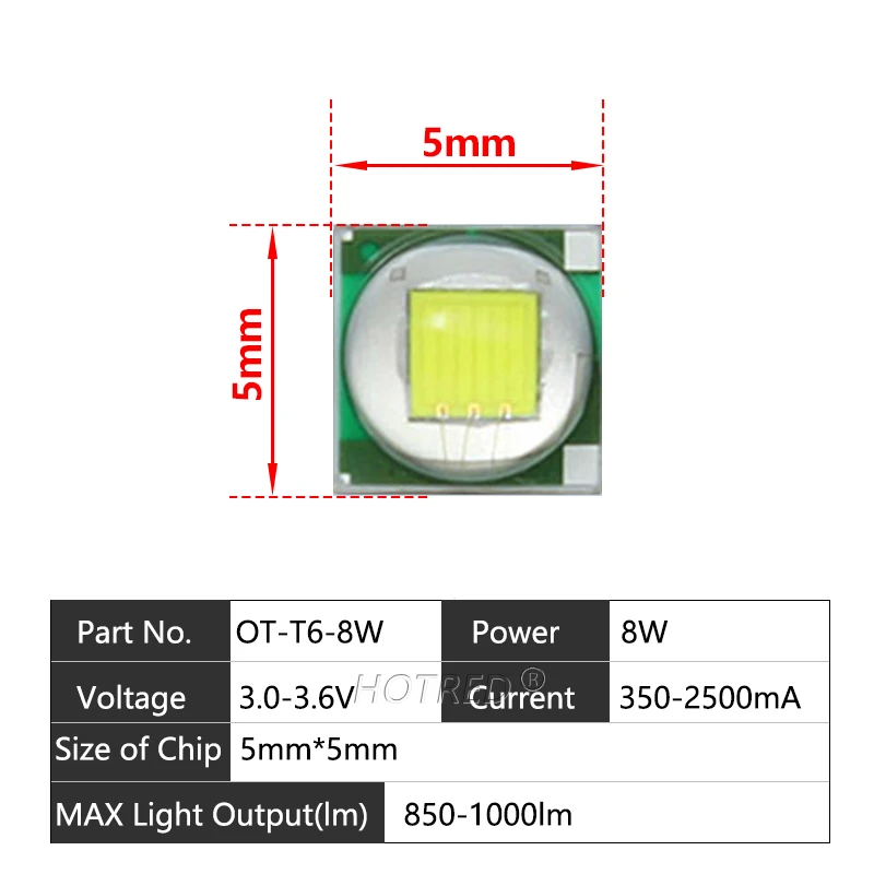 10 pièces 1W 3W XPE 3.5*3.5mm 5W 10W 5*5mm XML-T6 XML 2 3V LED Diodes LED ampoule LED lampe perle lampe de poche ambre blanc signal lumineux