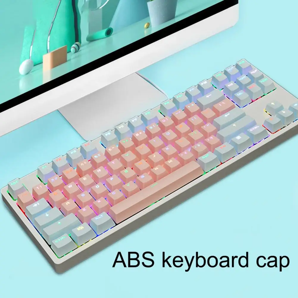 87-key Keyboard For PC Computer With Contrasting Color Keycap Color PBT Mechanical Keyboard Replacement Keycap