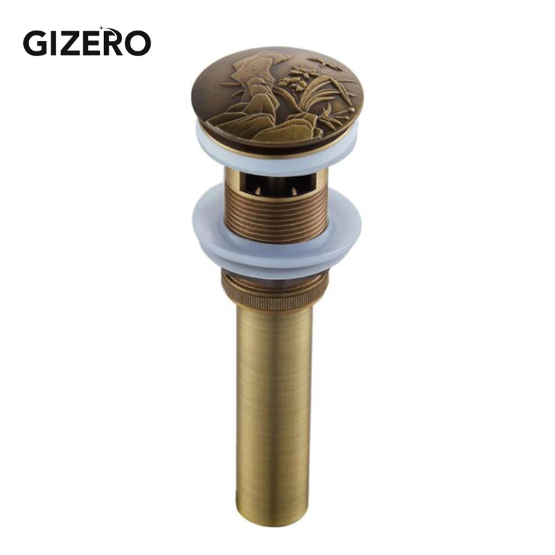 Bathroom Lavatory Basin Sink Pop Up Drain Antique Finish Brass Material Clic-clac Waterlet Vanity Sink Waste Drainer ZR2020