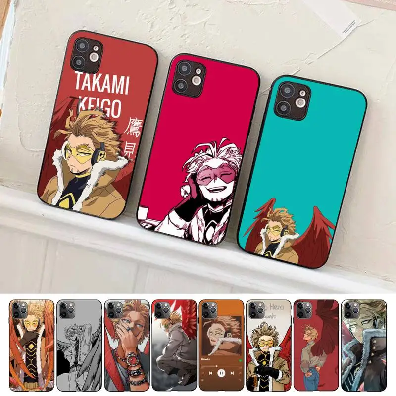 Anime MHA Hawks BNHA Phone Case for iPhone 11 12 13 mini pro XS MAX 8 7 6 6S Plus X 5S SE 2020 XR cover