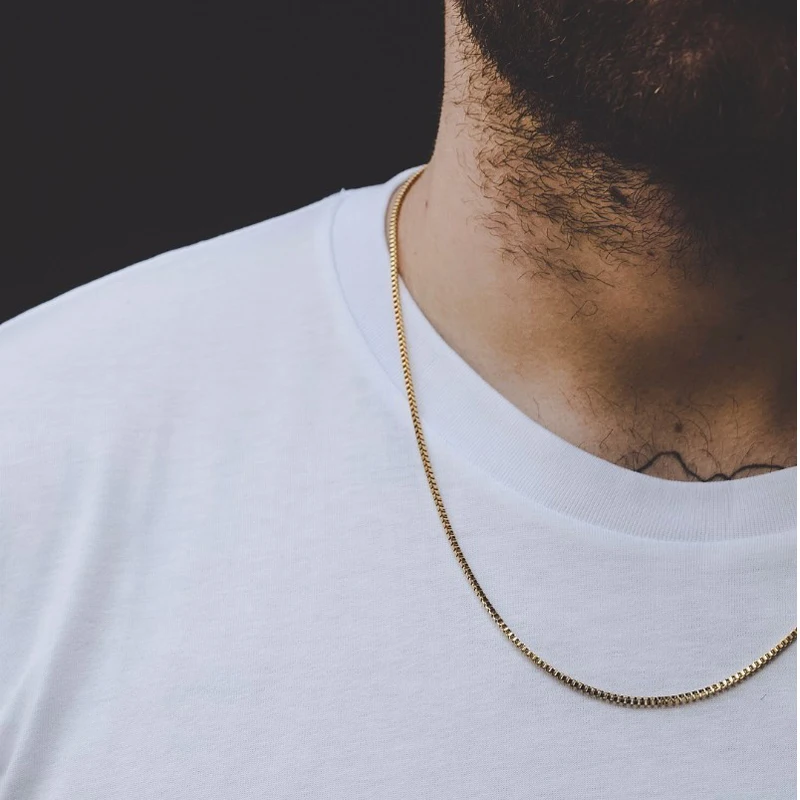 Men Chain Necklace for Men Women Stainless Steel Wheat Cuba Snake Box Link Necklaces 2-6MM Wide