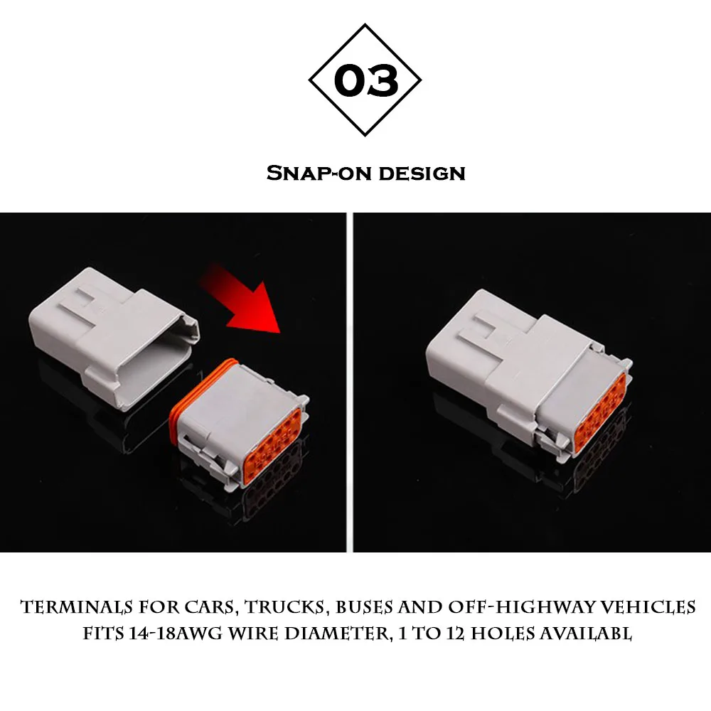 1 Set DT-Steckverbinder DT06-2S/DT04-2P 2P 3P 4P 6P 8P 12P Wasserdichter Elektrischer Steckverbinder für Automotoren mit Pins 22-16AWG – Detail 4