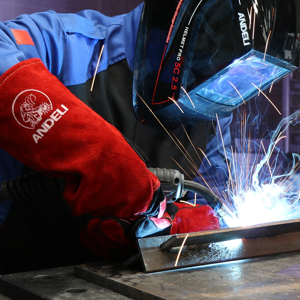 ANDELI Welding Glove 27cm Multifunctional Works Gloves Heat Resistant Mig/Stick/Tig Welder/Grill/Stove/BBQ Extra Long RED ANDEL