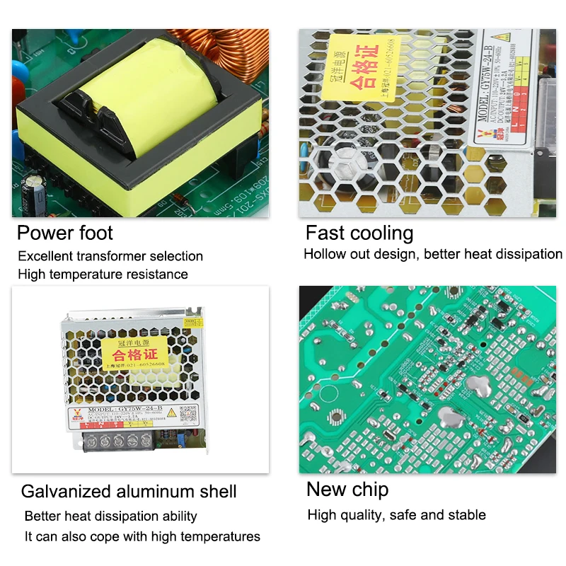 CNC Engraving Machine Power Switch GY75W-24-A 24V 3ALED Light Bar Transfer Stabilized Power Supply Adapter Lighting Transformer