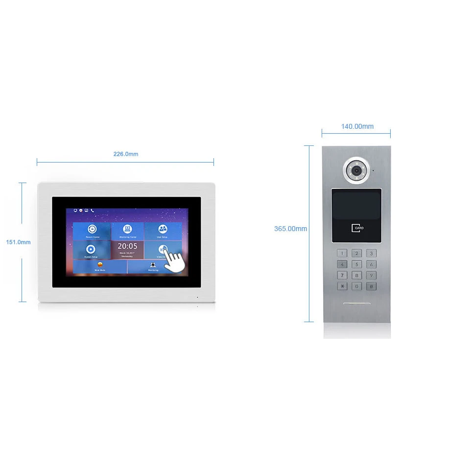 Jeatone Smart Video Intercom Monitor Tuya 7 Zoll LCD Video Guckloch Türklingel Augen kamera für Home Apartment Fernzugriff system