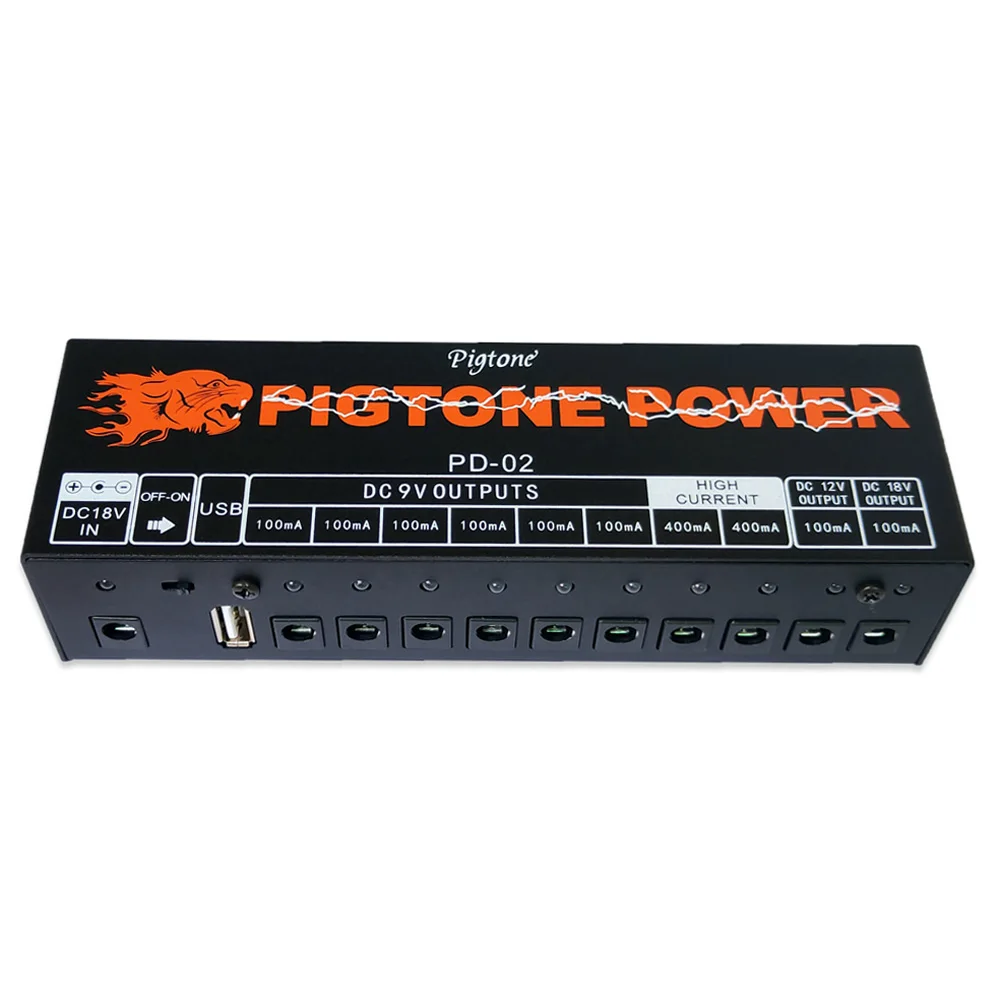 Effects Pedal Board Power Supply 10 Way Output 9V / 12V / 18V Guitar Accessories Voltage Protection With USB