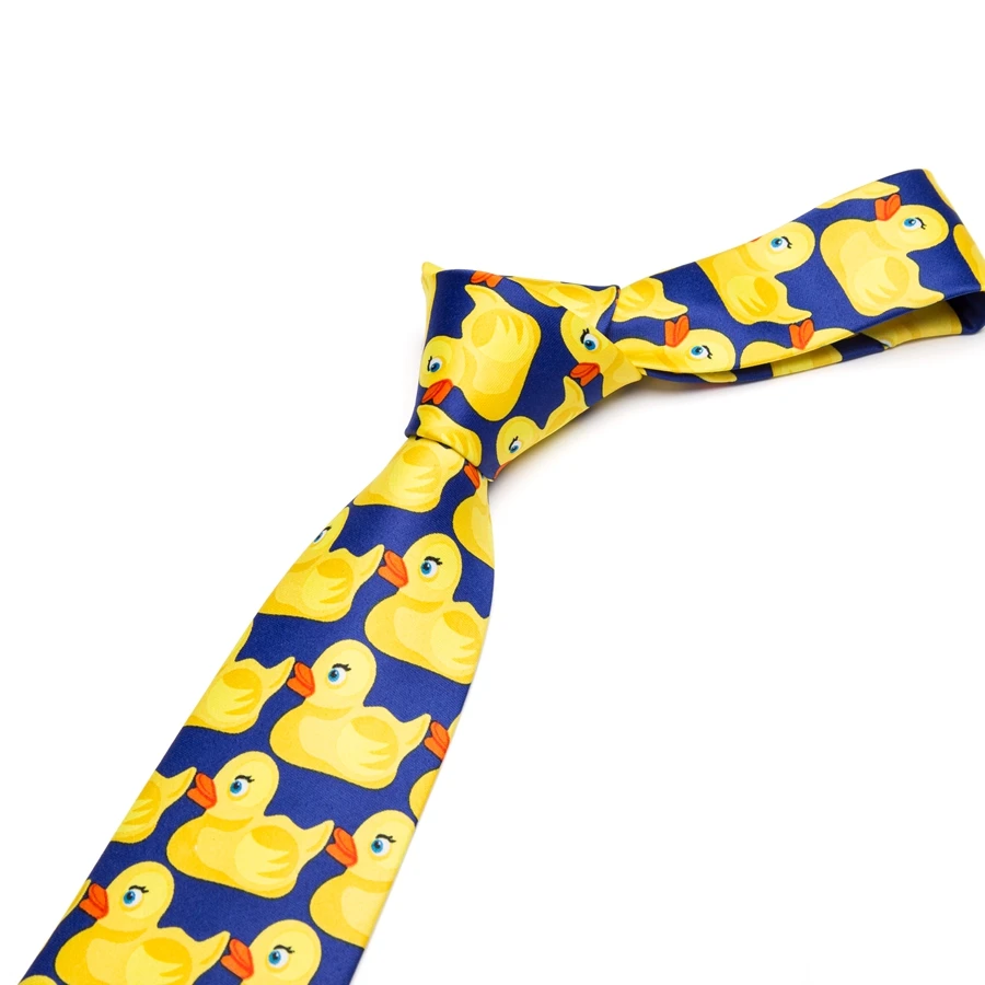 Men\'s Yellow Rubber Duck Tie Fashion Necktie From Hot TV Show How I Met Your Mother 8CM Width Bowtie  Men Gifts