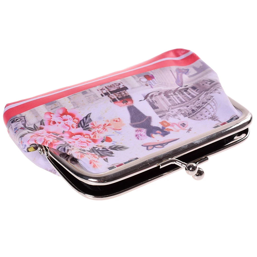 Porte-monnaie imprimé vintage pour femmes, portefeuille à loquet pour filles, pochette pour dames, mini sac d\'argent, portefeuille en toile, 2022