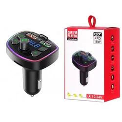 Bluetooth 5.0 trasmettitore FM PD 18W Type-C Dual USB 4.2A caricatore per telefono da auto luce ambientale colorata U-disk TF Card musica per Radio