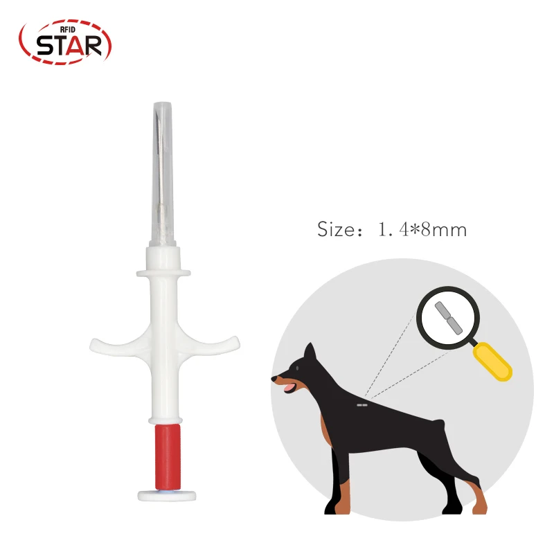 1.25*7mm animal microchip syringe 1.4*8mm pet id syringe ICAR 2.12*12mm microchip syringe for dog cat fish animal identification