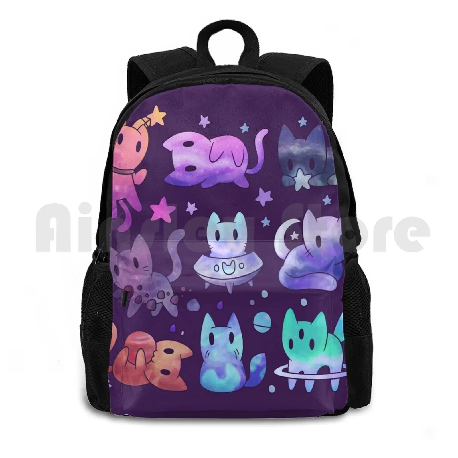 

Space Cats Outdoor Hiking Backpack Riding Climbing Sports Bag Space Galaxy Cat Cats Kitten Kitty Rainbow Cute Stars Pattern