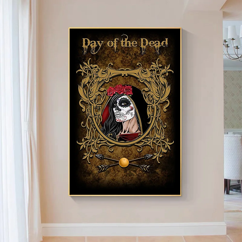 

SP136 Silk Cloth Wall Poster Marionettes - Day of the Dead Art Home Decoration Gift