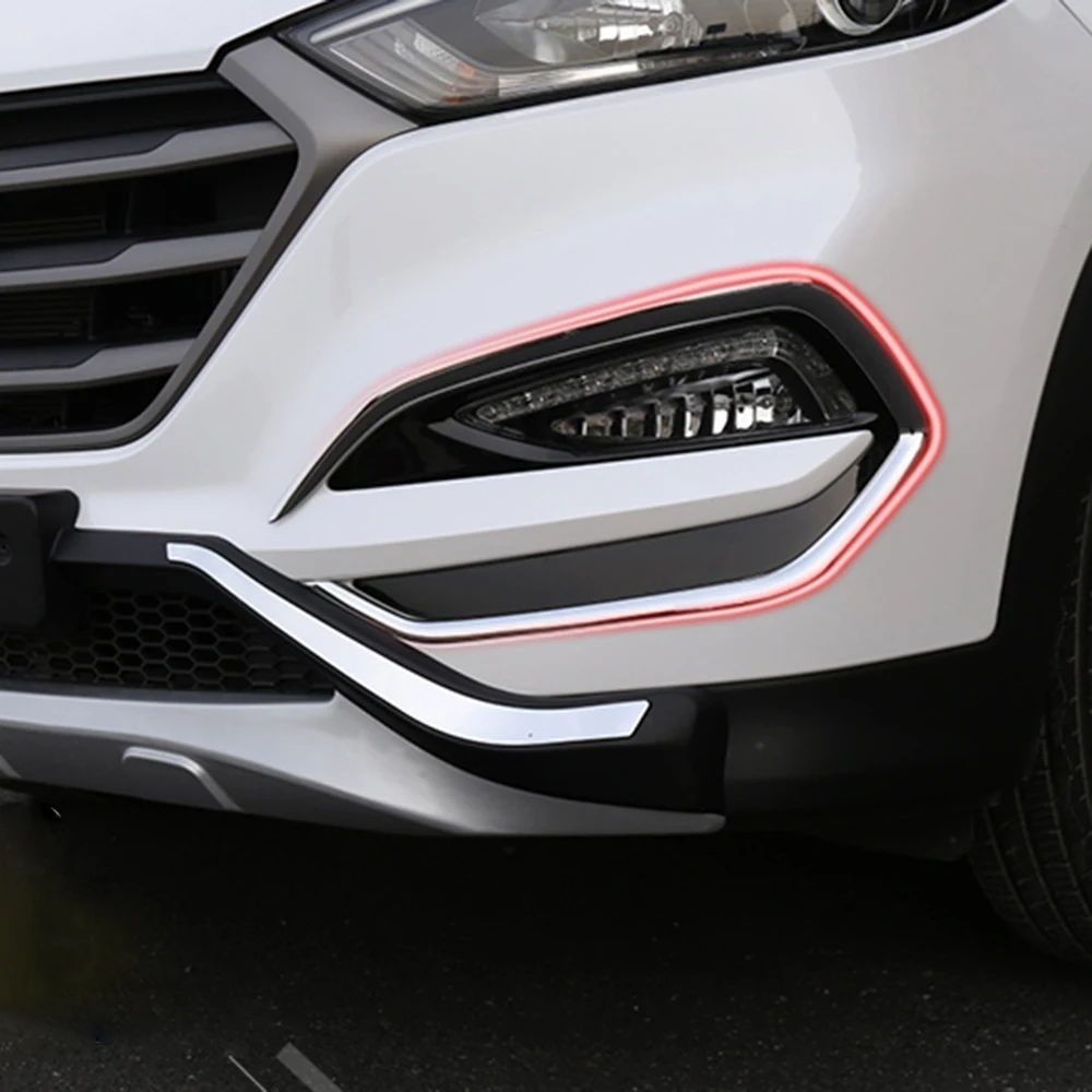 For Hyundai Tucson 2015-2018 ABS Chrome Front Rear Fog light Lamp Cover Trim Foglight Lamp Shade Frame Foglight Bezel Decoration