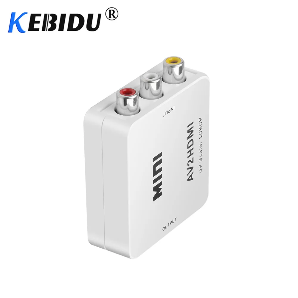 Composite AV CVBS 3RCA To HDMI Video Converter Adapter Full HD 720P 1080P สำหรับ HDTV VCR DVD VHS PS3 Xbox