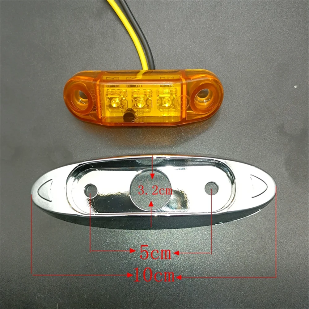 1 Pcs Side Marker Bulbs 3 LED Yellow White Red External Lamp Clearance Warning Lights Waterproof 10-30V For Trailer Truck Bus