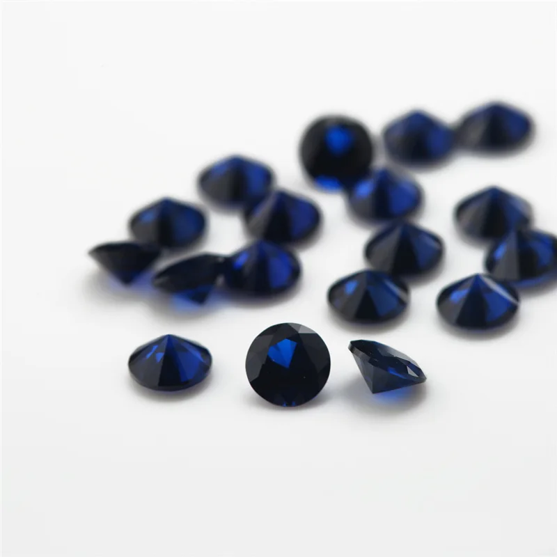 

500pcs/pack Round Brilliant Cut 1-3mm Size Synthetic Spinel Blue 112# 113# 114# Black Stone Gems For Jewelry Making