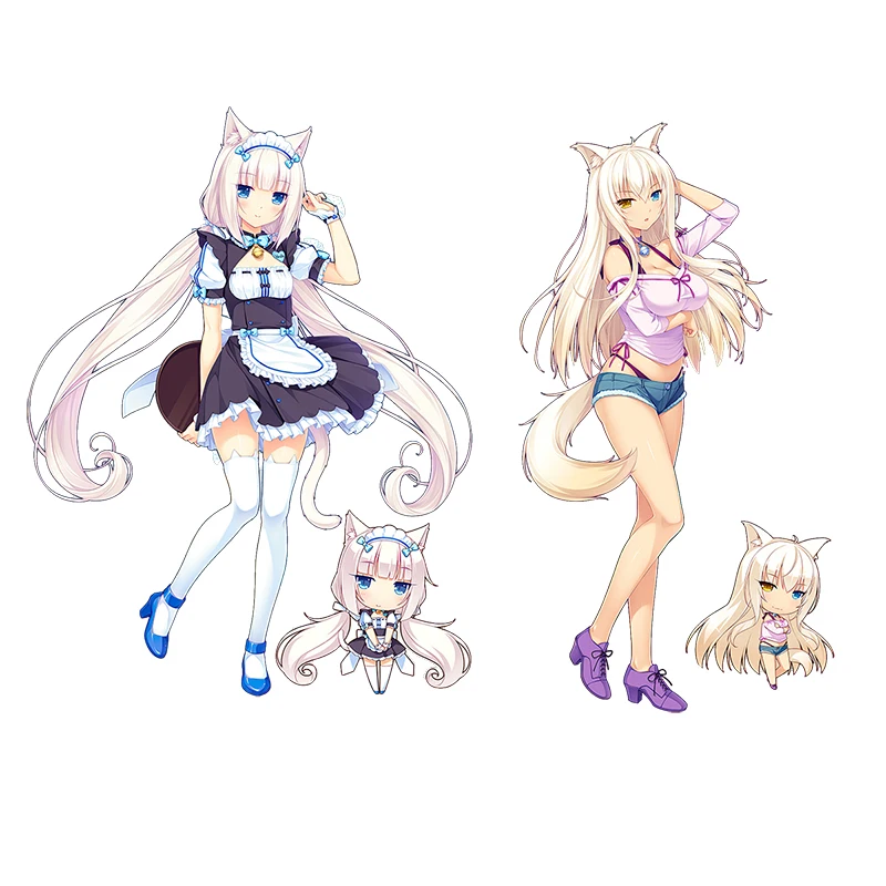 Three Ratels CA62 NEKOPARA_CHRONICLE Cute cat's ear girls  Waterproof Decal Vinyl auto Wrap car stickers wall decals for gamers