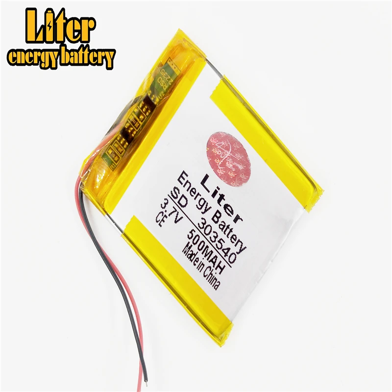 

lipo battery 303540 smallest lipo battery 3.7v 500mah with wire and connector