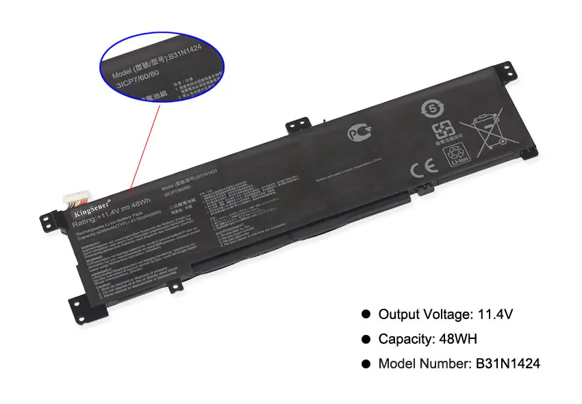 KingSener 11.4V 48Wh B31N1424 Laptop Battery For ASUS A400U A401L K401L K401U B5010 500 200 K401LB5010 K401LB5500 K401LB5200