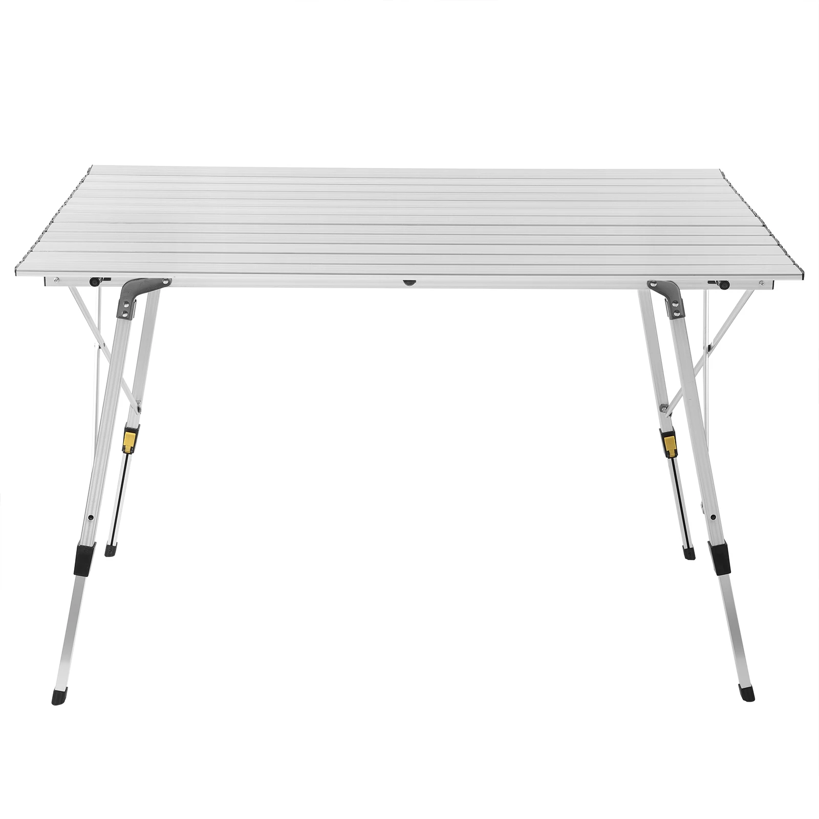 Aluminum Folding Camping Table with Carry Bag Travel Table for 4-6 People 120 x 68.5 cm Adjustable Height Outdoor Garden Table