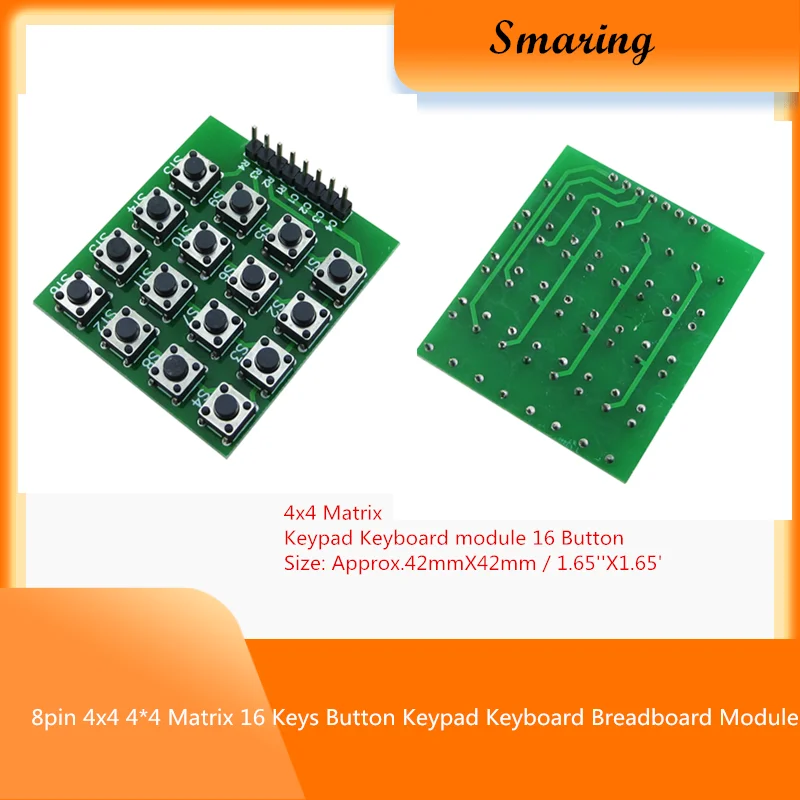 8pin 4x4 4*4 Matrix 16 Keys Button Keypad Keyboard Breadboard Module Mcu For Arduino Starter Learning Diy Kit Robot Toy Button