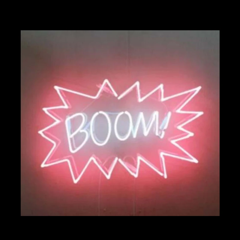 

BOOM Bang Rumble Explosion Neon Sign Custom Handmade Real Glass Tube Bar Hotel KTV Store Restaurant Display Light Lamp 19"X15"