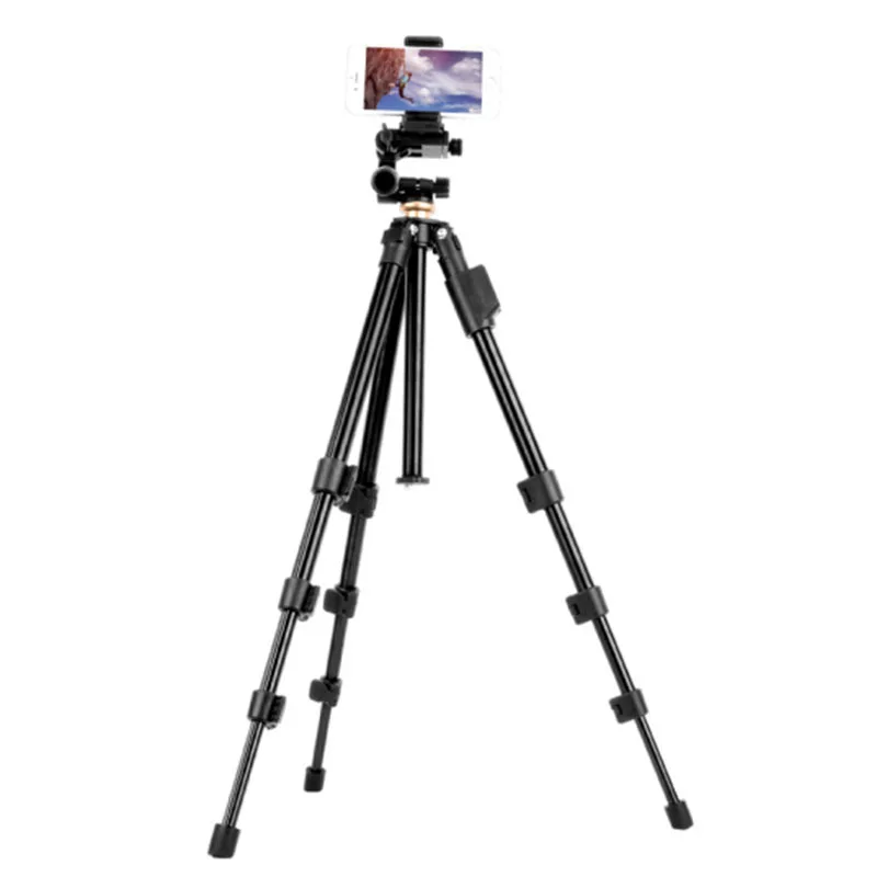 Beike QZSD Nhẹ Điện Thoại Chân Máy Ảnh Tripod 122Cm Ổ Cắm Kéo Dài Có Thể Điều Chỉnh Điện Thoại Thông Minh Chân Máy Có Từ Xa Không Dây Và Giá Đỡ Điện Thoại