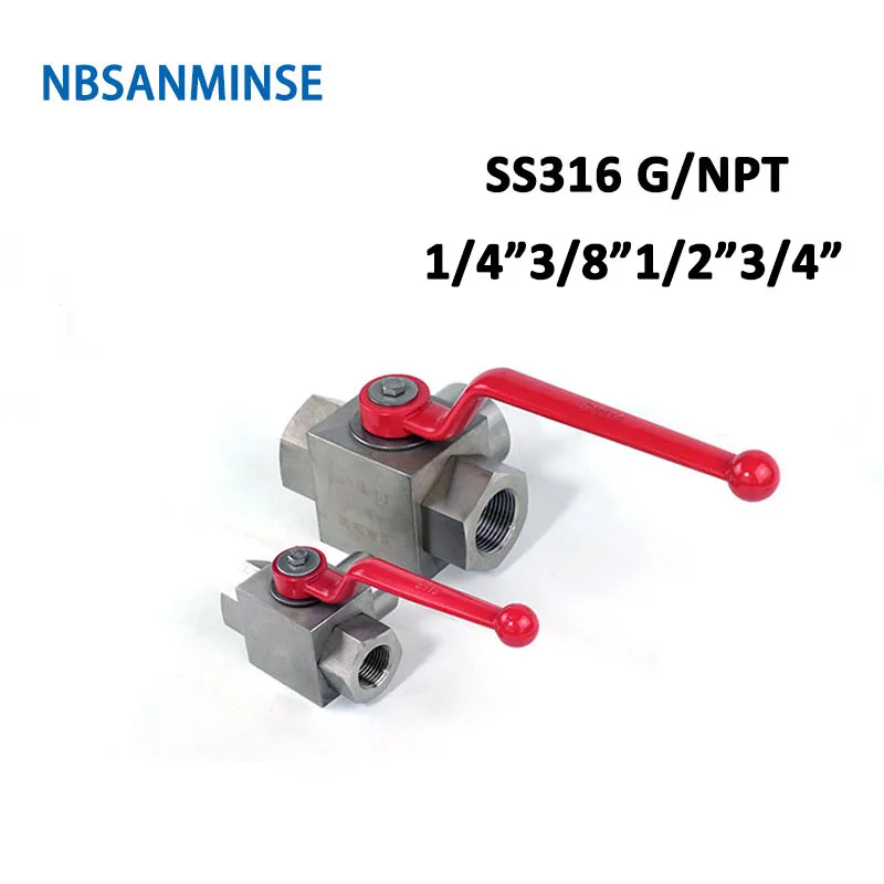 KHB3K  NPT G 1/4 3/8 1/2 3/4 Stainless Steel SS316 High Pressure Ball Valve 31.5MPa NBSANMINSE