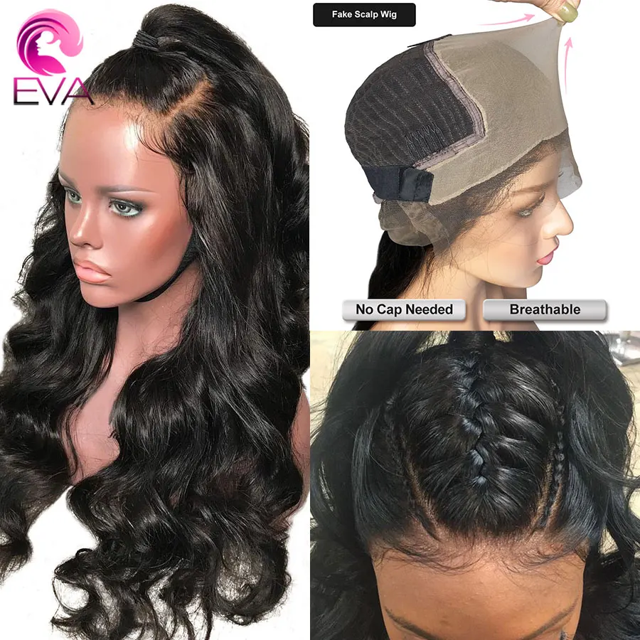 Eva Fake Scalp Body Wave Wig 13x6 Lace Front Human Hair Wigs 360 Glueless Full Lace Wigs Pre Plucked Brazilian Lace Frontal Wig