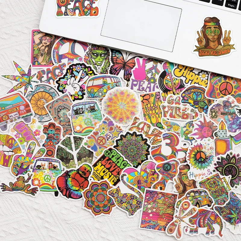 10/30/50PCS Hippie Art Sticker Psychedelic For Suitcase Notebook Skateboard Fridge Laptop Classic Toy Decals Graffiti Sticker F3