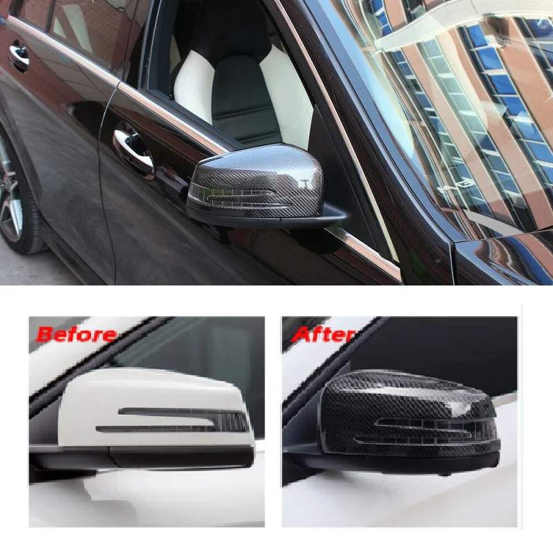 1:1 Replacement Add On Style Carbon Fiber Mirror Cover Caps Fit For Benz W204 W212 W176 W117 W246