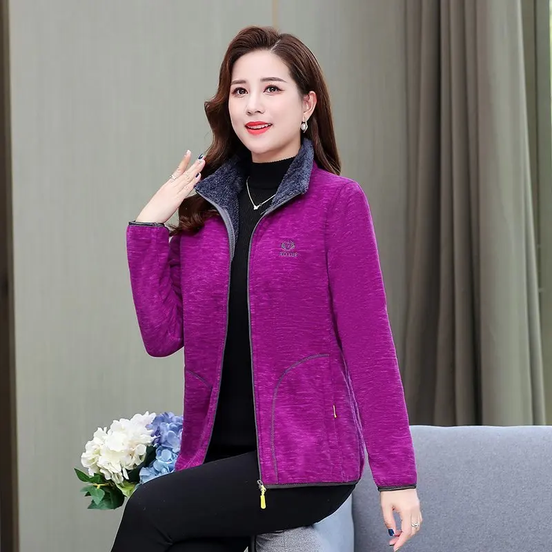 Women Winter Plus Velvet Thicken Warm Coat Outdoor Sport Climbing Fishing Riding Hiking Windproof Thermal Fleece Jacket