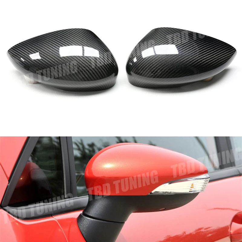 

Replacement Style Mirror Cover For Ford Fiesta MK7 2008- 2010 2011 2012 2013 2014 2015 2016 Carbon Fiber Rear View Mirror Cover