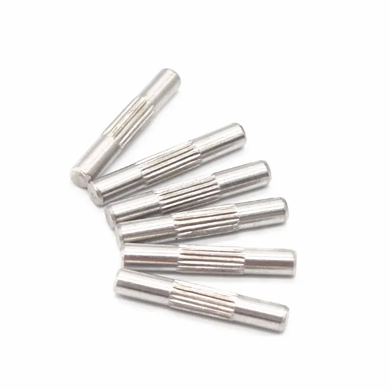 50pcs  304 Stainless Steel Center Knurling Spline Thread Shaft 5mm Knurling Cylindrical Pins Metal Hinge Pin Connecting Rod