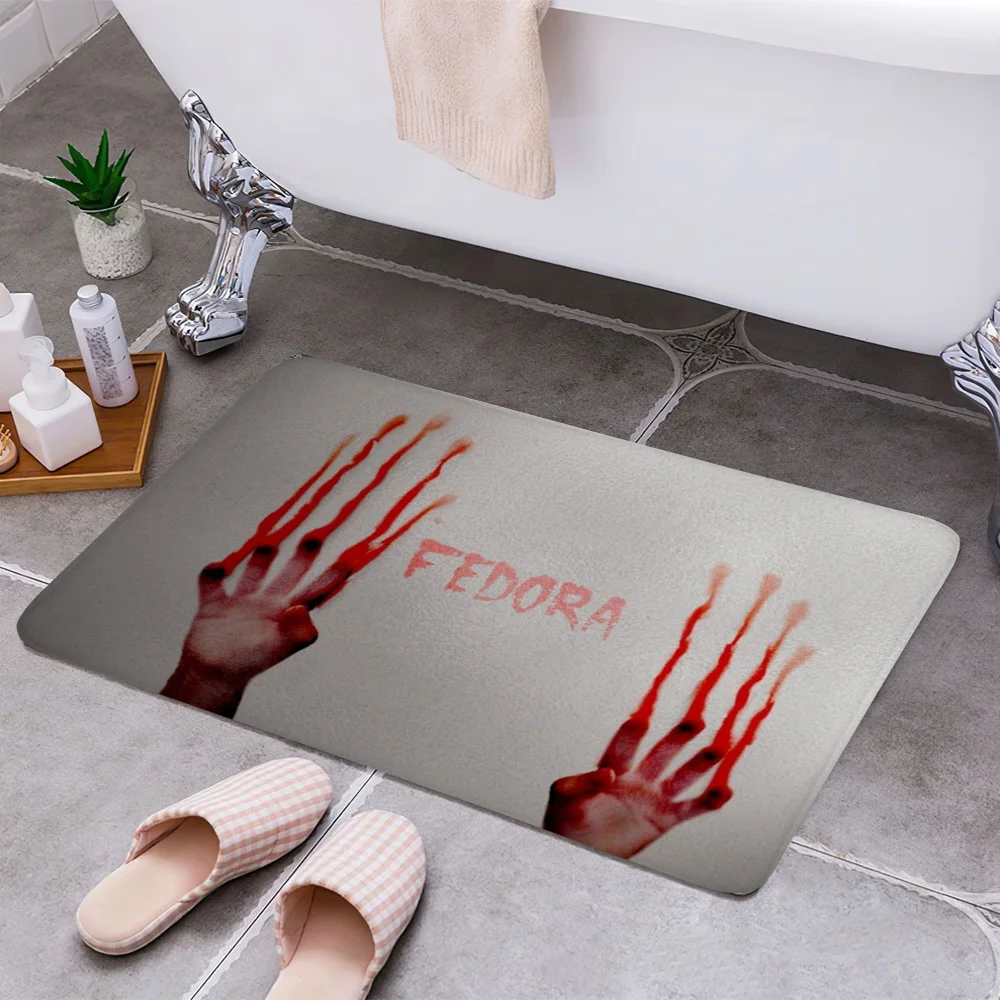 Halloween Decoration Bloody Bath Mat Blood Stains Funny Kids Decor Bathroom Mat 3d Foot Pad Scare Blood Toilet Bathroom Rug