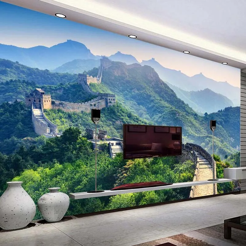 Bacal 3D Papel Murals Wallpaper Chinese Style Great Wall Natural Scenery 3d Wall Photo Mural Wall paper for Living Room