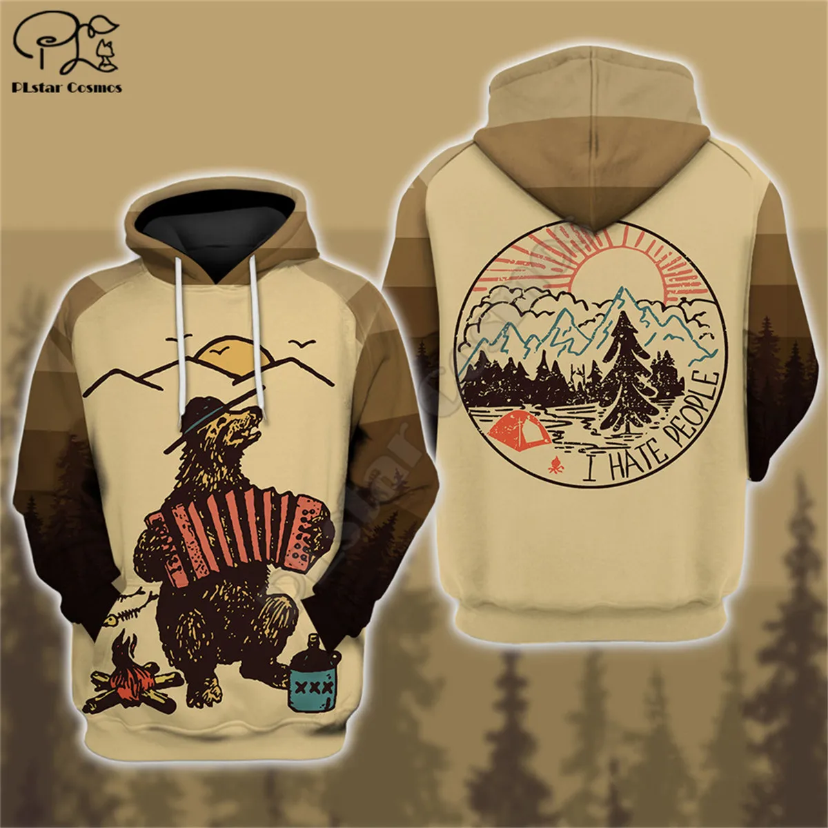 

Animal hoodies 3D printed Bear Playing Accordion Hoodie Sweatshirt Hoodie Harajuku Autumn Streetwear women men Casual Tracksuit